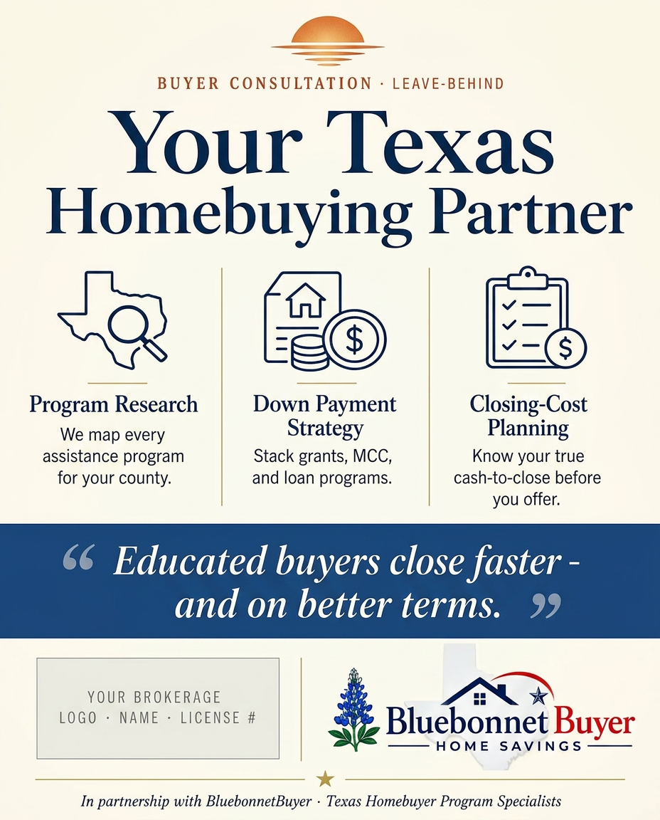 Your Texas Homebuying Partner one-pager - co-branded template preview