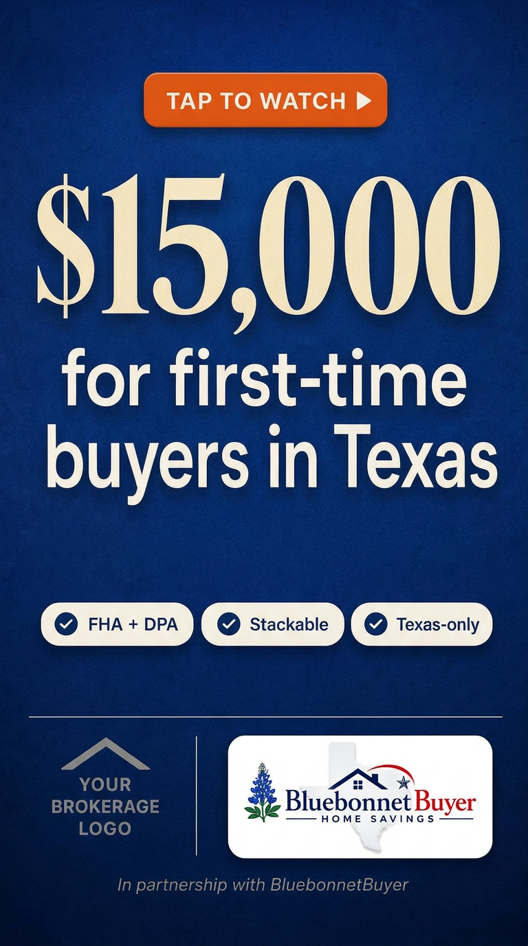 $15,000 for first-time buyers in Texas - co-branded template preview